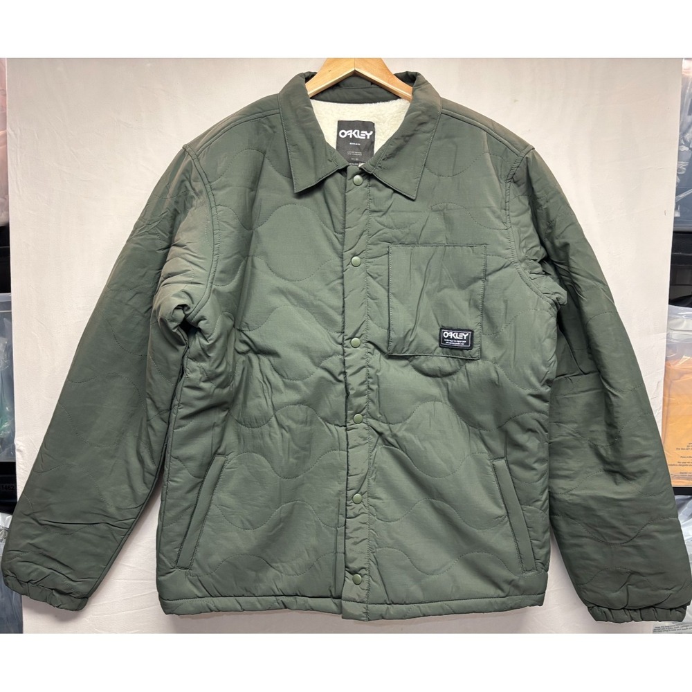 Oakley Quilted Sherpa Jacket Mens New Dark Brush Regular Fit Long Sleeve 2XL NWT